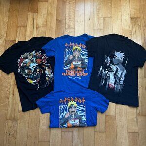 Naruto Shippuden 100% Cotton Short Sleeve Tee Graphic T Shirts -Lot of 4 Kakashi